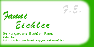fanni eichler business card